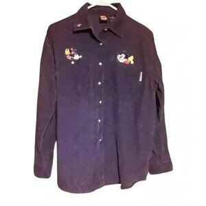 Disney Mickey Unlimited Corduroy Button-Up Shirt With Embroidered Mickey Mouse G